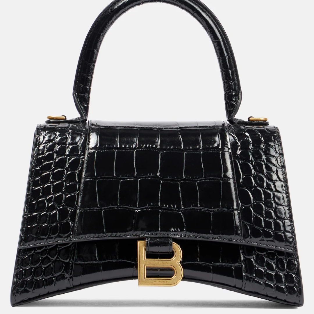 Balenciaga Hourglass Small croc-effect leather crossbody bag