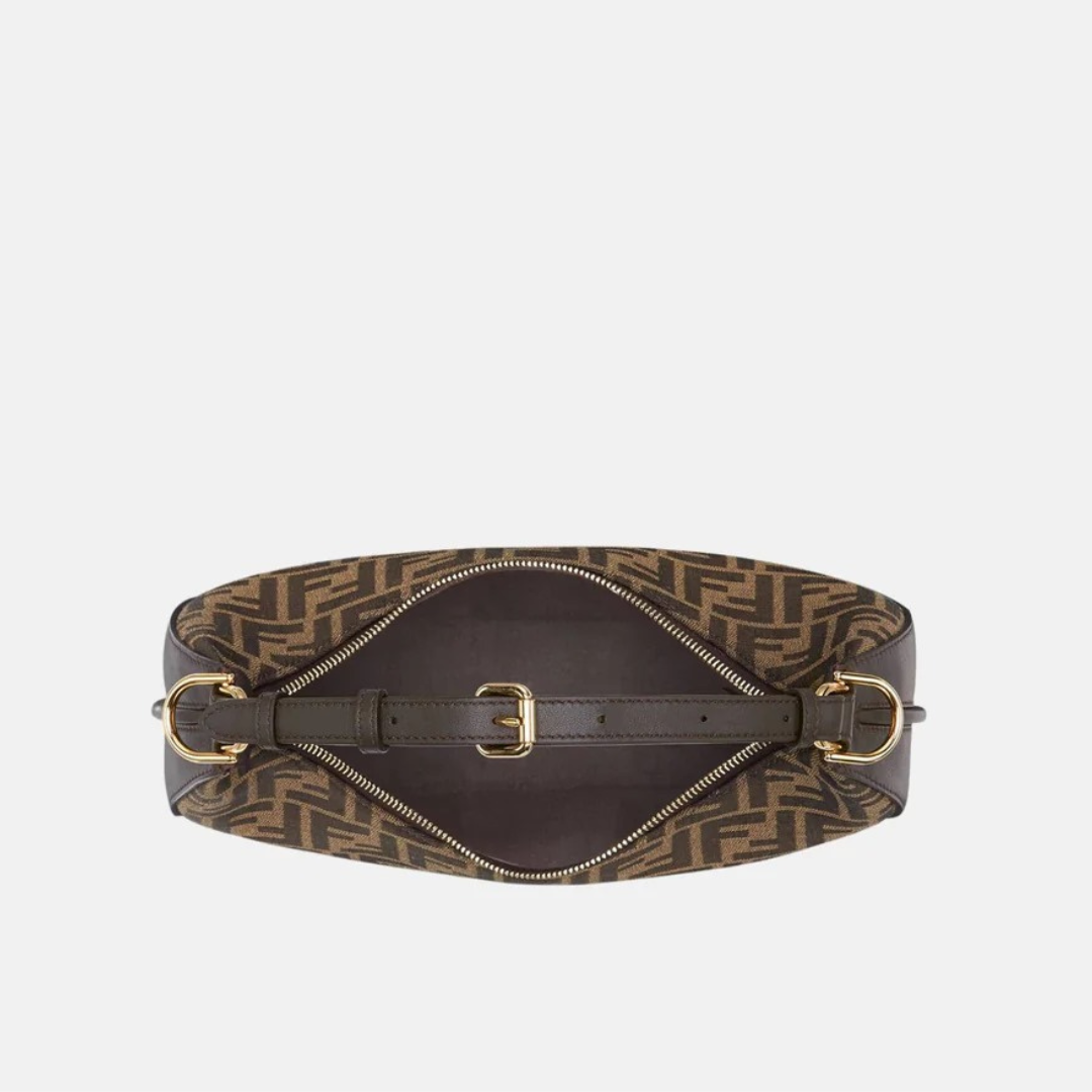 Fendigraphy Small Brown FF jacquard fabric bag