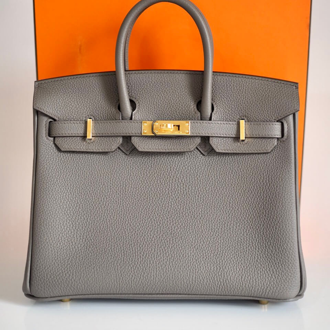 Birkin 25 Togo Gris Etain Gold Hardware